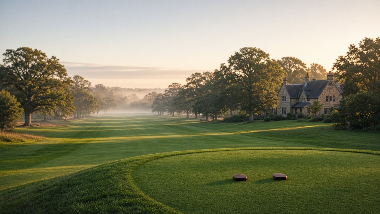 Parkland golf course at sunrise